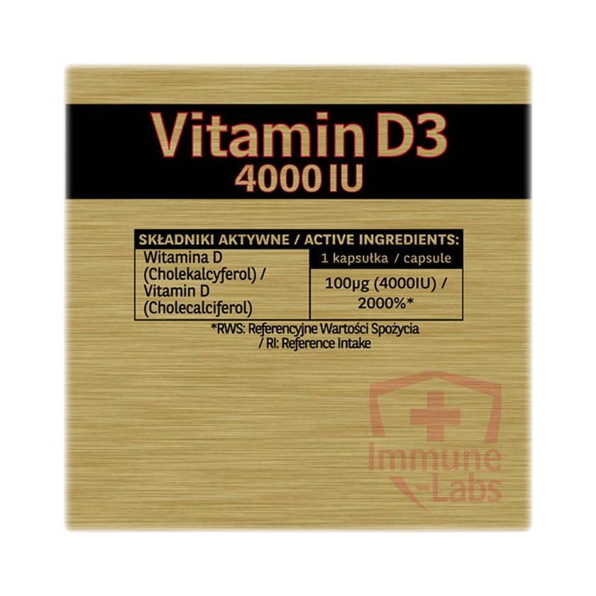 Vitamina D3 4000UI, 250 capsule, Immune Labs, Supliment alimentar pentru imunitate