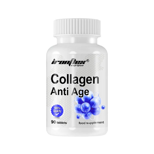 Collagen Anti Age 90 tablete, Ironflex, Supliment alimentar cu colagen, acid hialuronic si vitamina C