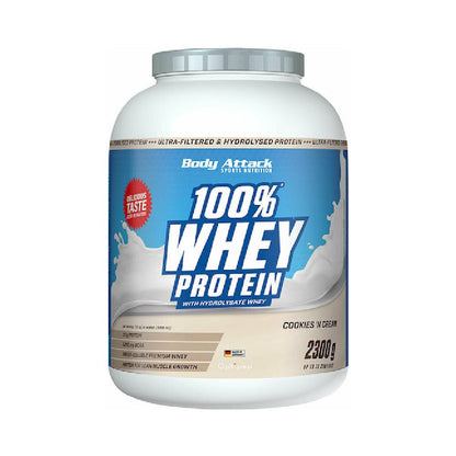 100% Whey Protein, pudra, 2300g, Body Attack, Concentrat proteic din zer