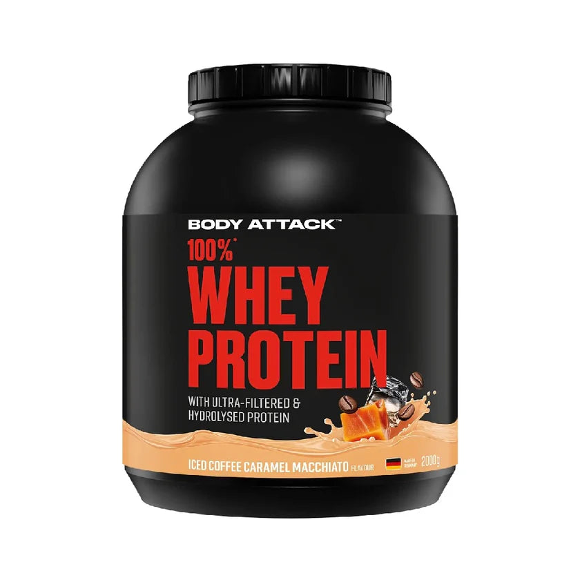 100% Whey Protein, pudra, 2000g, Body Attack, Supliment alimentar proteic din zer