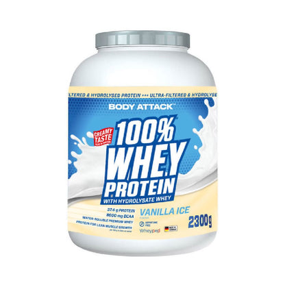 100% Whey Protein, pudra, 2300g, Body Attack, Concentrat proteic din zer