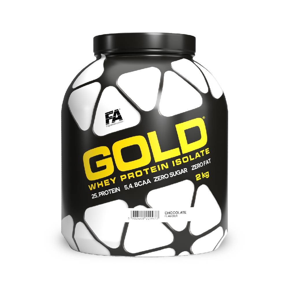 Proteine | Gold Whey Protein Isolate, pudra, 2kg, Fitness Authority, Izolat proteic din zer 0