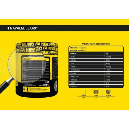 Xtreme Napalm LEAA9, pudra, 240g, Fitness Authority, Aminoacizi esentiali imbunatatiti cu Leucina