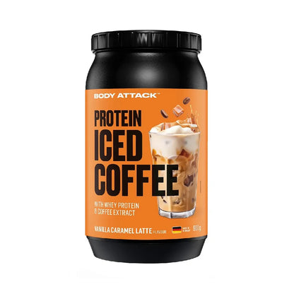 Protein Iced Coffee 900g, pudra, Body Attack, Concentrat proteic din zer si cafea instant