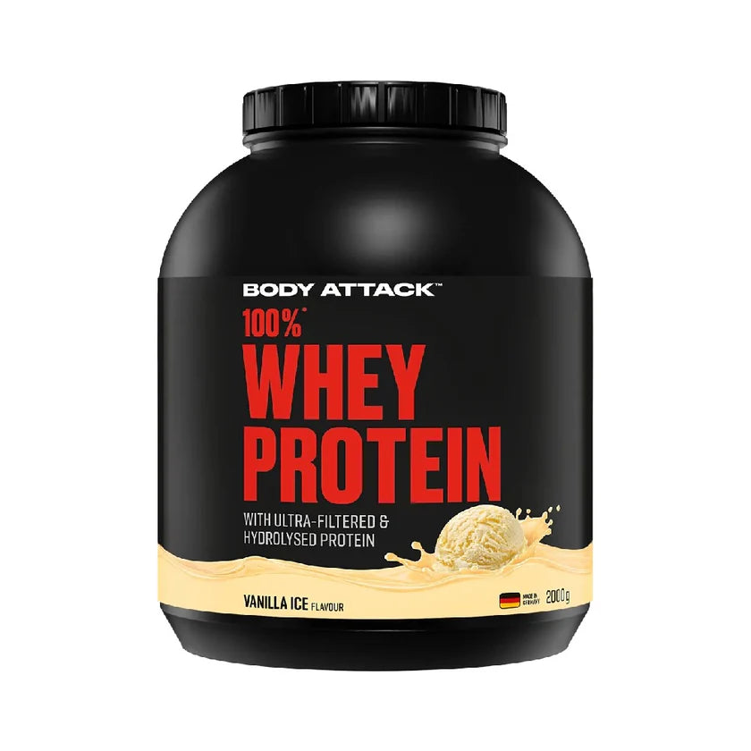 100% Whey Protein, pudra, 2000g, Body Attack, Supliment alimentar proteic din zer