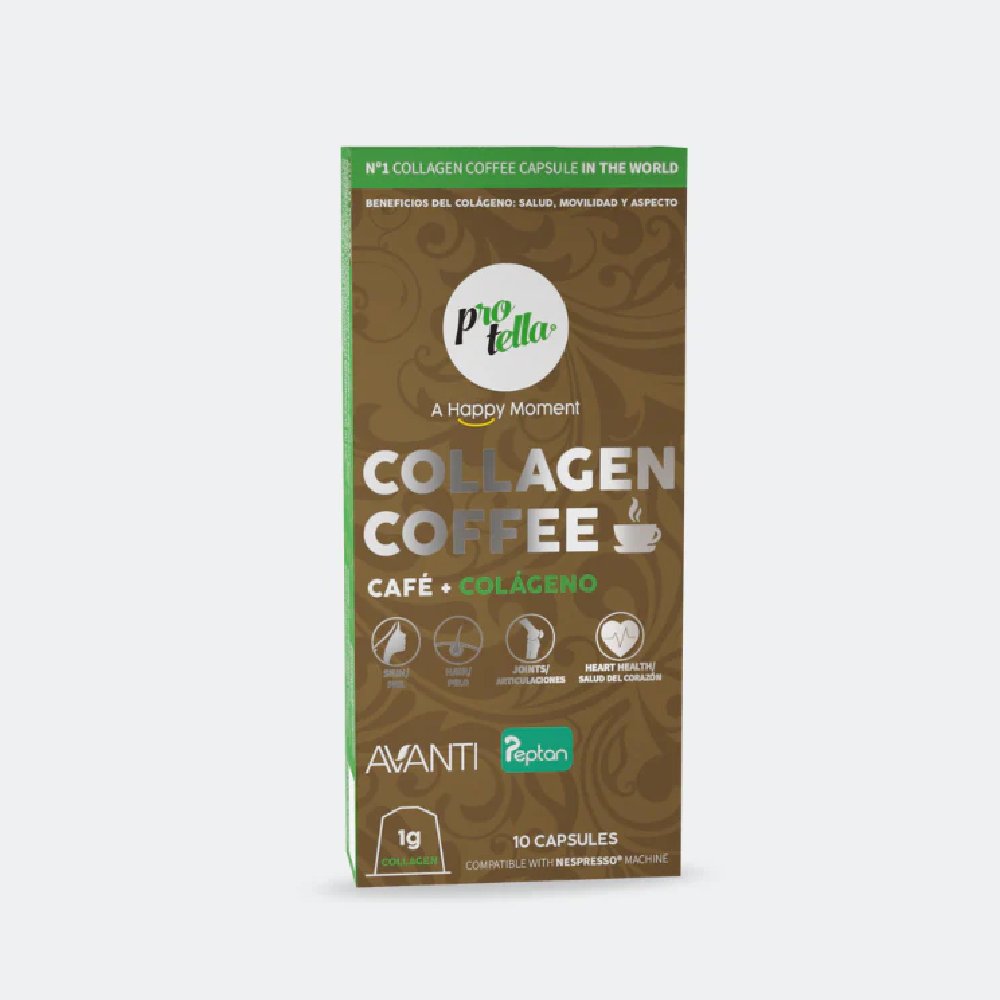Collagen Coffee X 10 capsule, Protella, Cafea solubila cu colagen - 40G