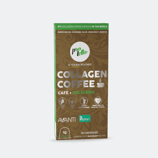 Collagen Coffee X 10 capsule, Protella, Cafea solubila cu colagen - 40G