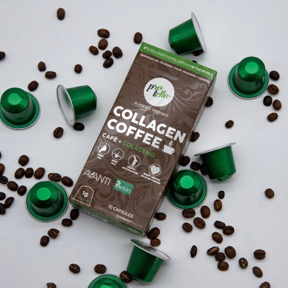 Collagen Coffee X 10 capsule, Protella, Cafea solubila cu colagen - 40G