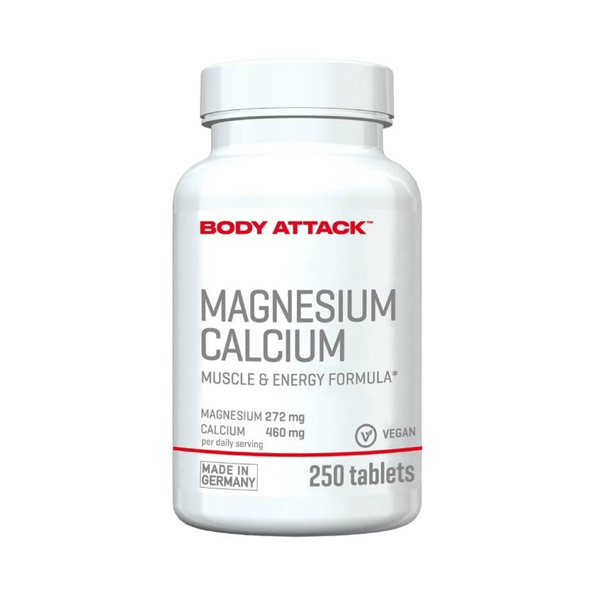 Calciu Magneziu, 250 tablete, Body Attack, Supliment alimentar pentru sanatate