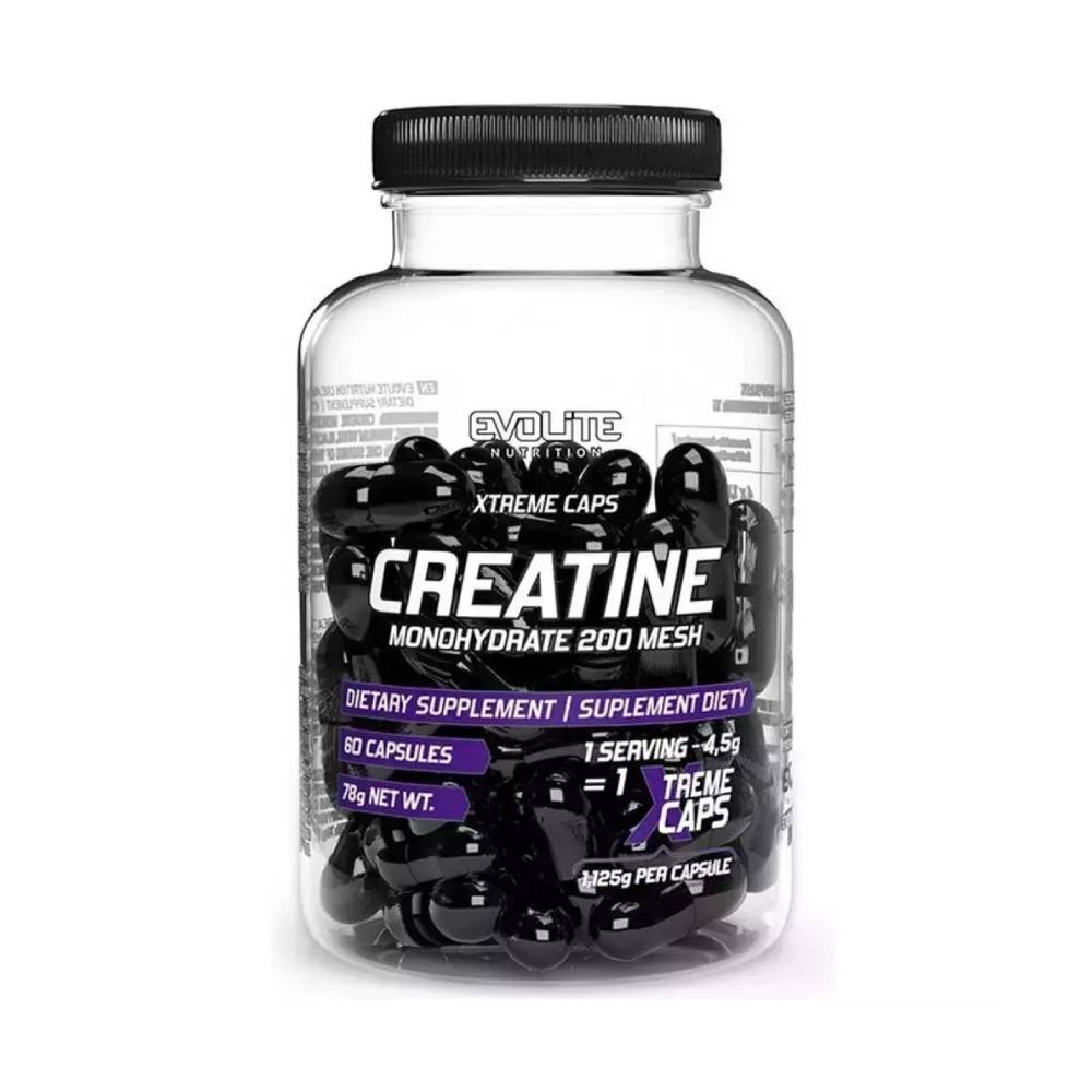 Creatina | Creatina monohidrata 200 MESH, 60 capsule, Evolite Nutrition, Supliment crestere masa musculara 0