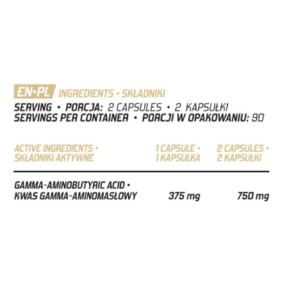 GABA 375mg, 180 capsule, Evolite Nutrition, Supliment alimentar antistres