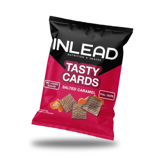 Tasty Cards, 52g, Inlead, Biscuiti cu cacao si umplutura de caramel sarat