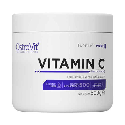 Suplimente pentru oase si articulatii | Vitamina C, pudra, 500g, Ostrovit, Supliment antioxidanti pentru imunitate, Puritate inalta 0