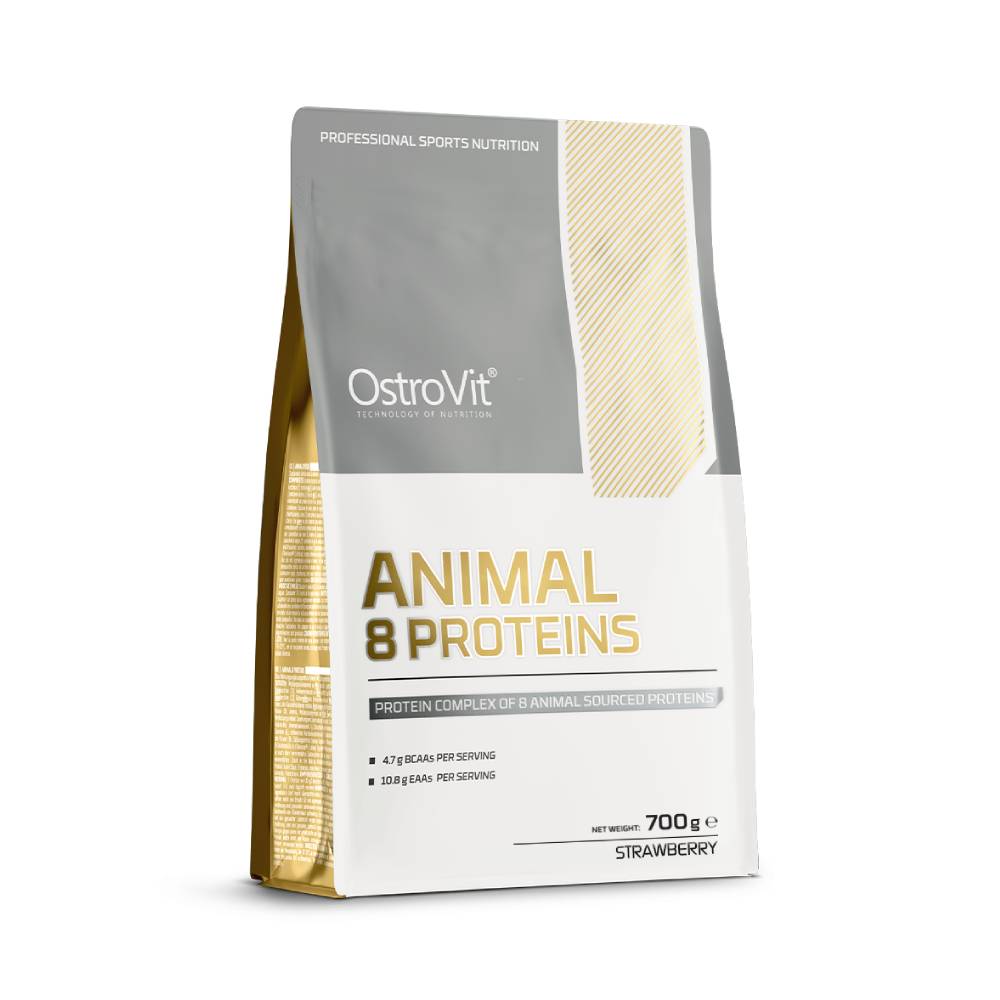 Proteine Animal 8 Proteins pudra, 700g, Ostrovit, Proteina de origine animala Strawberry 2