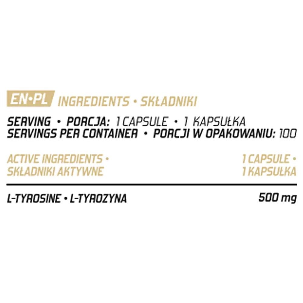 Stimulatoare focus | Tirozina 500mg, 100 capsule, Evolite Nutrition, Supliment alimentar pentru glanda tiroida 1