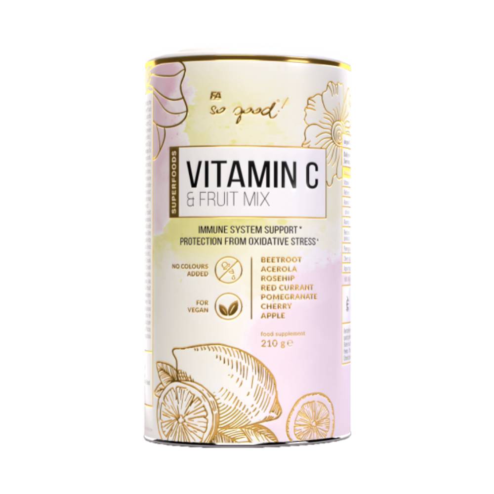 Vitamine si minerale So good! Vitamin C & Fruit Mix pudra, 210g, Fitness Authority, Complex vitamina C si extracte de fructe 1