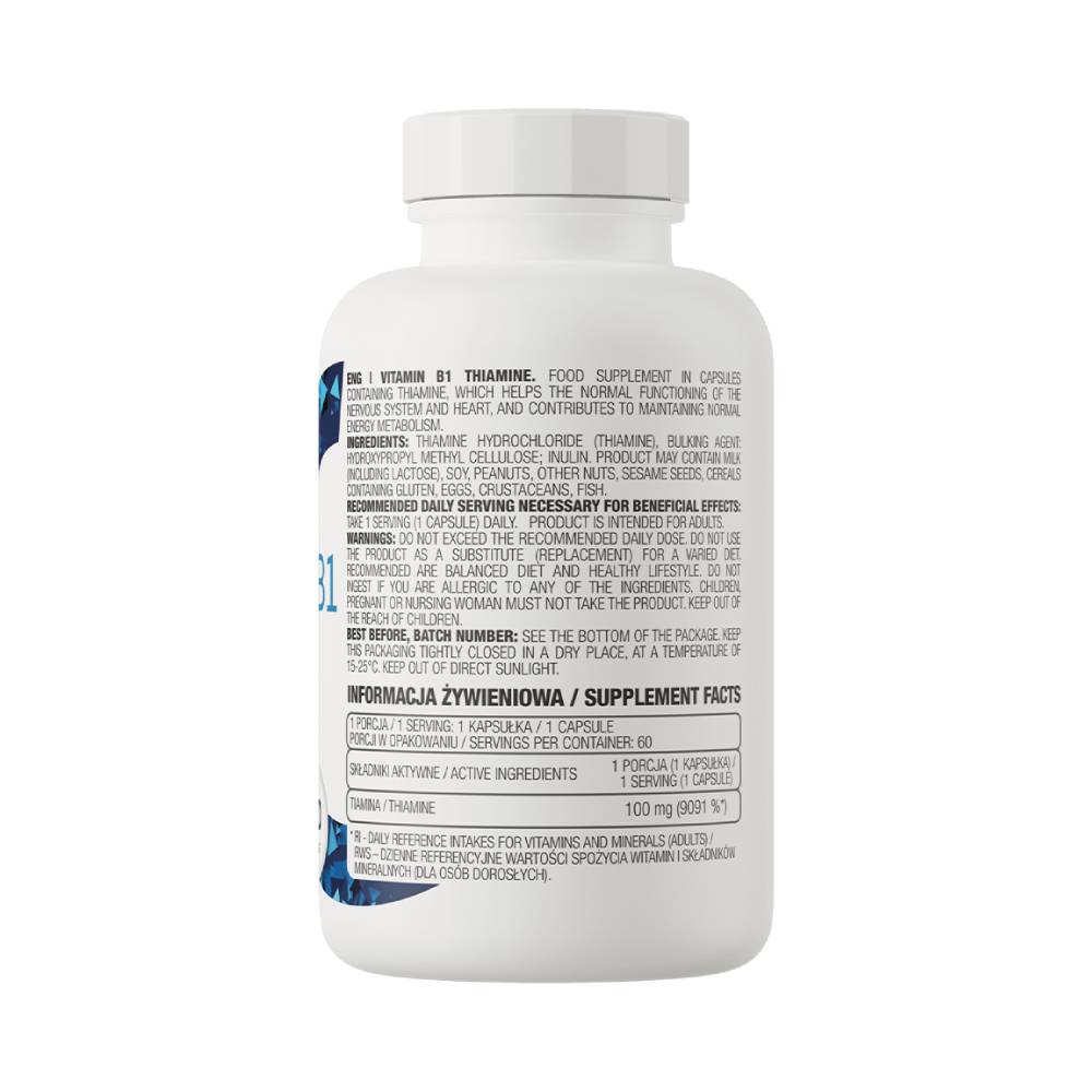 Vitamine | Vitamina B1 Tiamina, 60 capsule, Ostrovit, Supliment alimetnar pentru sanatate 1